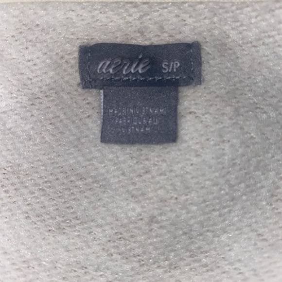 AERIE Cheetah Sweatshirt High Low Split Hem Ivory Gold Pink Size Small S $50 - Picture 7 of 10